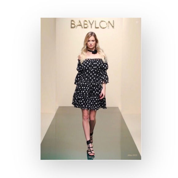 new Babylon Les Femmes ☻ Burlesque Corset Cocktail Dress ☻︎ Black Polka Dots ☻︎ - Picture 9 of 16